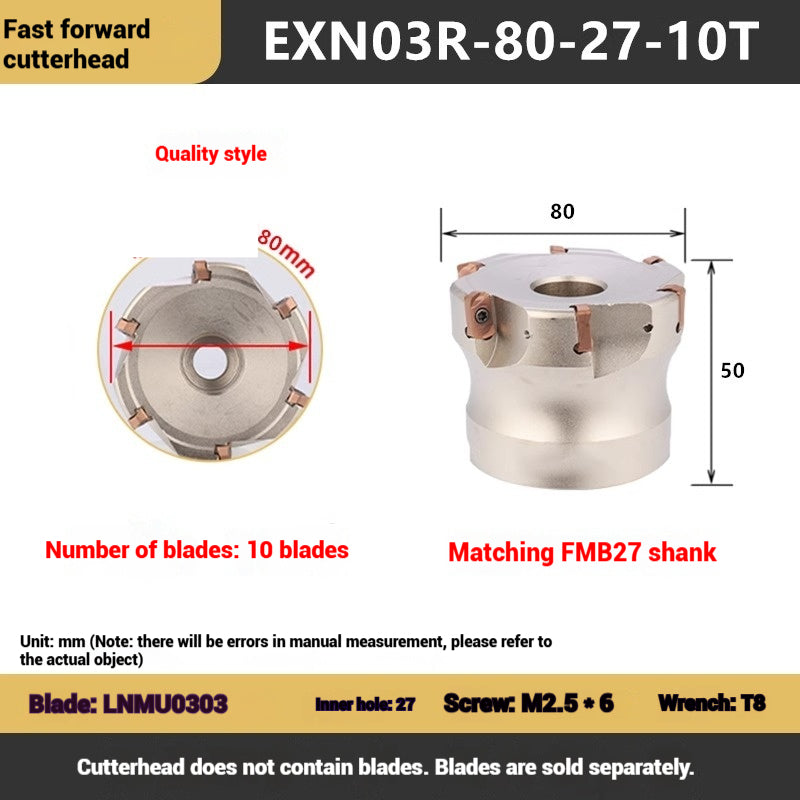 1113-EXN03R fast feed milling cutter disk Toshiba double-sided open roughness internal coolant water discharge milling cutter disk LNMU0303 milling cutter blade Shandong Denso Pricision Tools Co.,Ltd.